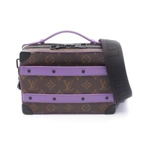 Louis Vuitton Soft Trunk Handbag Handle Canvas Leather Monogram Macassar Brown